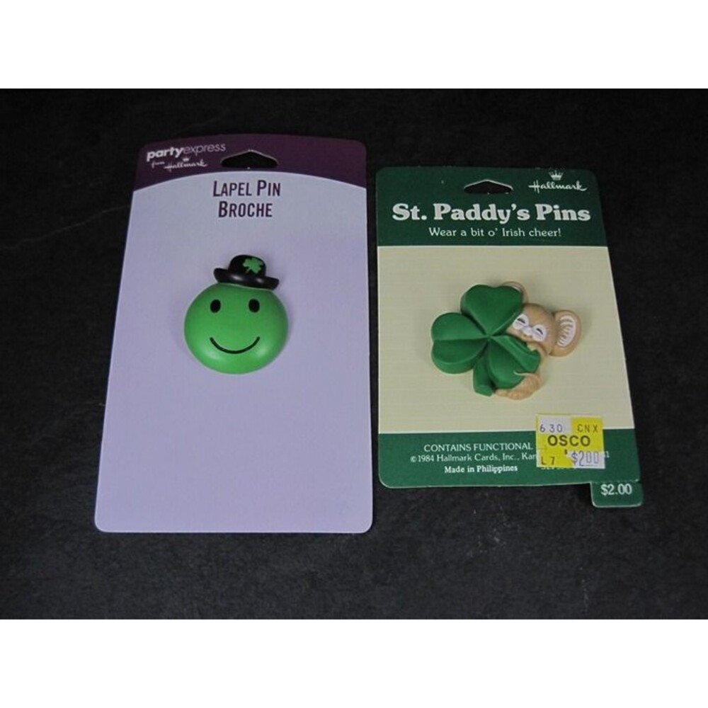 Lot of 2 Hallmark St Patricks Day Pins New Old Stock